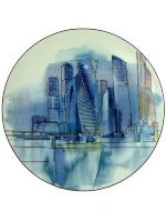 Тарелка декоративная форма Эллипс рисунок Москва-Сити ИФЗ