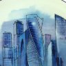 Тарелка декоративная форма Эллипс рисунок Москва-Сити ИФЗ