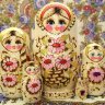 Матрешка "Цветы ромашки" выжигание, арт.522