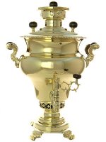 Самовар на дровах 4 л желтый груша фабрика Зубова, арт. 433746