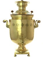 Латунный самовар на дровах 9 л пуля фабрика Ярославцева, арт. 433744