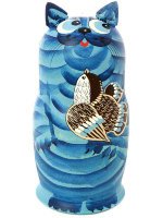 Матрешка "Кот" синий, серия "Животные", арт. 574