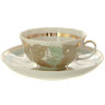 Чашка с блюдцем чайная Дулево форма "Тюльпан" рисунок "Флора"