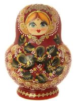 Матрешка 10 мест пузатая с золотом, арт. 1058