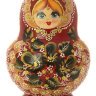 Матрешка 10 мест пузатая с золотом, арт. 1058
