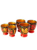 Деревянные бокалы Хохлома из 6 предметов
