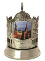 Никелированный подстаканник  "Красная площадь. Кремль" термопечать