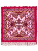Шерстяной Павлопосадский платок "Фаворит", 125*125 см, арт. 1344-6