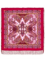 Шерстяной Павлопосадский платок "Фаворит", 125*125 см, арт. 1344-6