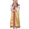 Костюм "Василиса" детский золотистый атласный сарафан 1-6 лет