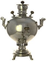 Дровяной самовар 5 л никелированный шар фабрика Петровых, арт. 433734