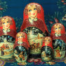 Вятская матрешка 10 куколок "Зимняя тройка"