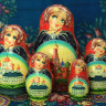 Вятская матрешка 10 куколок "Златоглавая Москва"