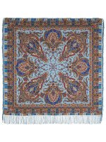 Павлопосадский платок из шерсти "Мечта хрустальная" 1683-63, 125х125 см