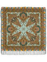 Павлопосадский платок из шерсти "Мечта хрустальная" 1683-62, 125х125 см