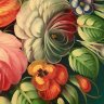Поднос с росписью "Цветы на зеленом" круглый, арт. 2145