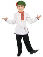 Детская косоворотка льняная белая 1-6 лет