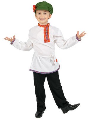 Детская косоворотка льняная белая 1-6 лет