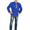 Мужская косоворотка хлопковая синяя 3XL-5XL