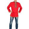 Мужская косоворотка хлопковая красная 3XL-5XL