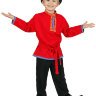 Детская косоворотка льняная красная 1-6 лет