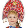 Кокошник русский "Купола" красный