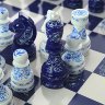 Шахматы деревянные с росписью Гжель, Орловские