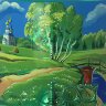 Угольный самовар 7 л c росписью "Лето"