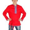 Мужская косоворотка льняная красная XS-XXL