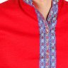 Мужская косоворотка льняная красная XS-XXL