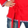 Мужская косоворотка льняная красная XS-XXL