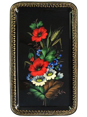 Поднос прямоугольный "Маки" малый, арт. 8171