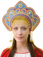 Кокошник "Фантазия" синий