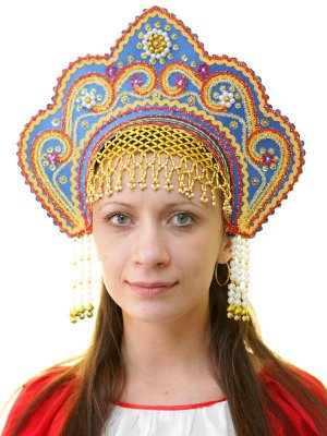Кокошник "Фантазия" синий