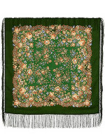 Шерстяной Павлопосадский платок "Мария", 89x89 см, арт. 737-9