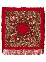 Шерстяной Павлопосадский платок "Незнакомка", 89*89 см,  арт. 779-5