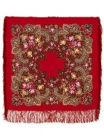 Шерстяной Павлопосадский платок "Незнакомка", 89*89 см,  арт. 779-5