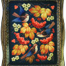 Поднос с росписью "Калина с птицами на синем" 50*40 см, арт. А-2.38