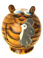Набор матрешек "Кот коричневый" круглый Животные
