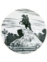Тарелка декоративная форма Эллипс рисунок Медный всадник Императорский фарфоровый завод